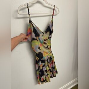 Silence + Noise Multicolor Abstract Dress stretchy